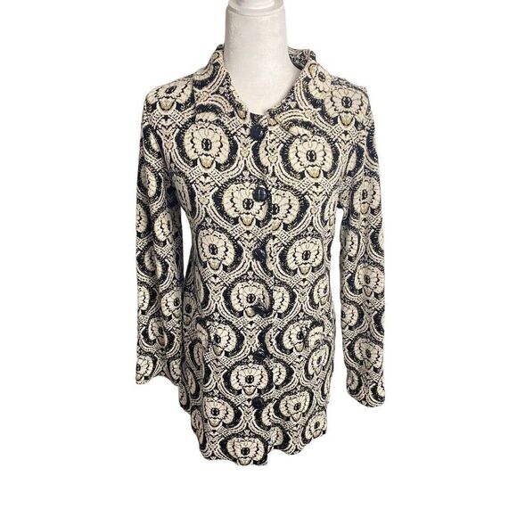 Michael Simon Vintage Cardigan Jacket Button Up Fabric Button Faux Pockets M - Picture 1 of 12